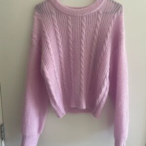 Lulu's Light Pink Cable Knit Sweater